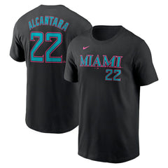 Sandy Alcantara Miami Marlins Nike 2025 City Connect Fuse Name & Number T-Shirt for sale