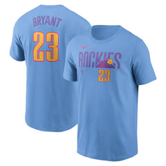 Kris Bryant Colorado Rockies Nike 2025 City Connect Fuse Name & Number T-Shirt Outlet