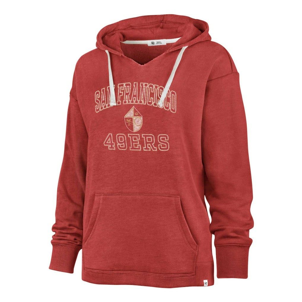 San Francisco 49ers '47 Women's Plus Size Clarity Kennedy Pullover Hoodie - Scarlet - 47 brand