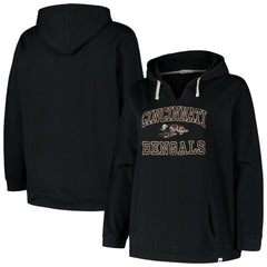 Cincinnati Bengals '47 Women's Plus Size Clarity Kennedy Pullover Hoodie - Black - 47 brand