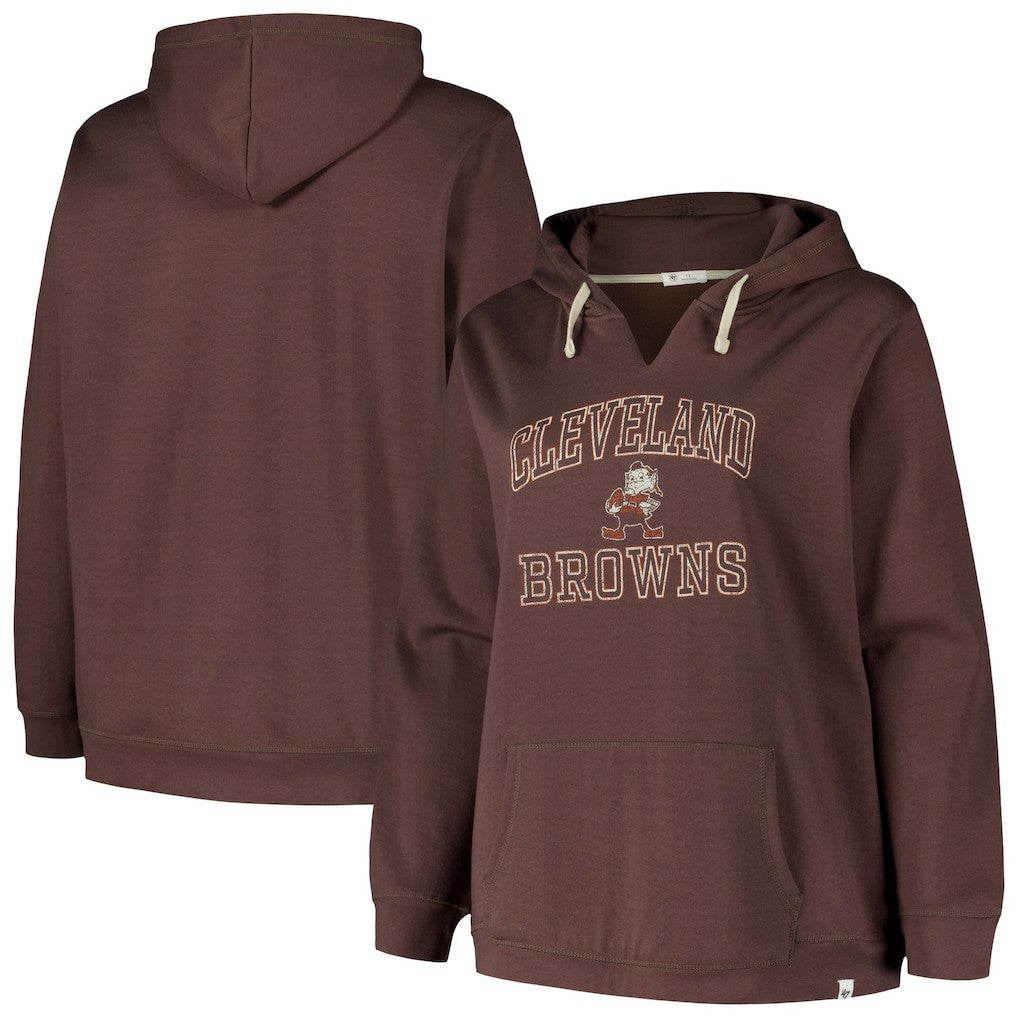 Cleveland Browns '47 Women's Plus Size Clarity Kennedy Pullover Hoodie - Brown - 47 brand