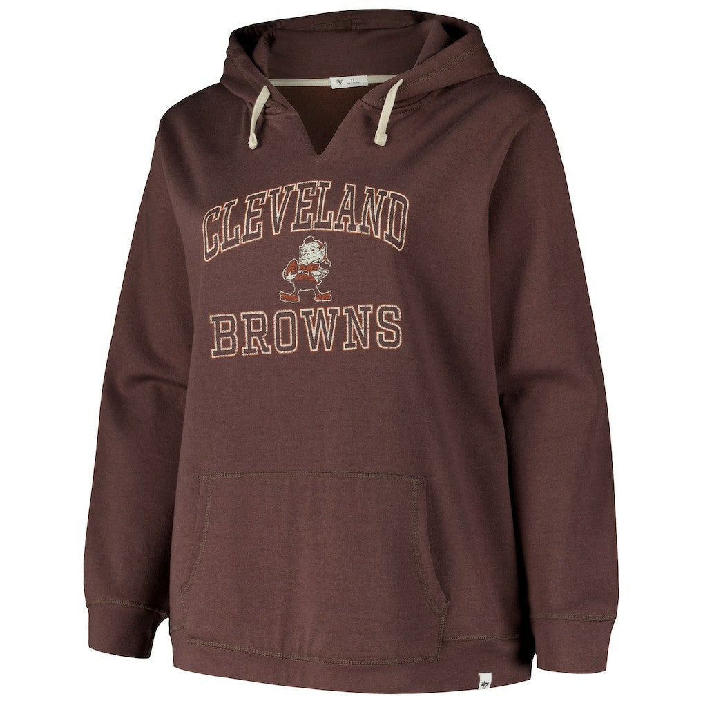 Cleveland Browns '47 Women's Plus Size Clarity Kennedy Pullover Hoodie - Brown - 47 brand