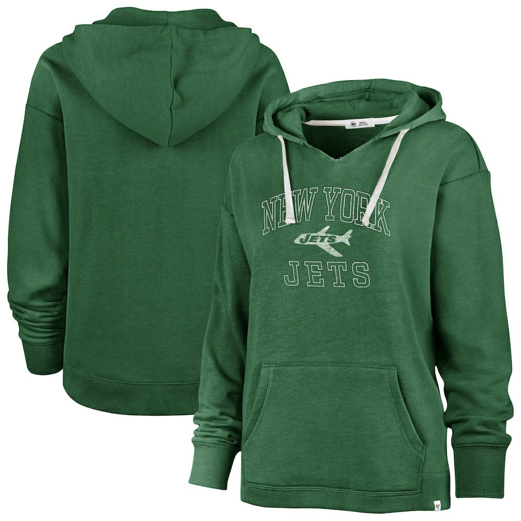 New York Jets '47 Women's Plus Size Clarity Kennedy Pullover Hoodie - Kelly Green - 47 brand