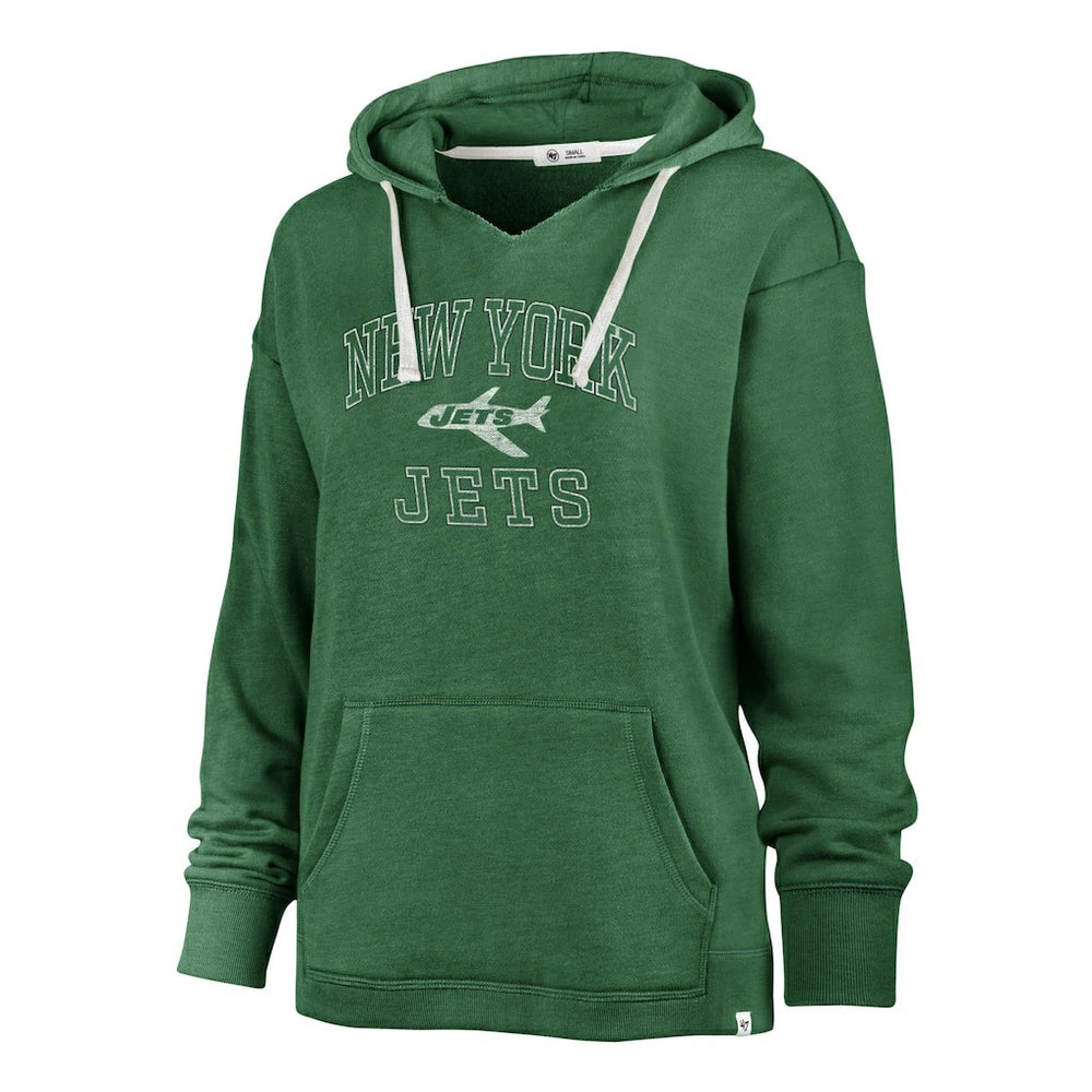 New York Jets '47 Women's Plus Size Clarity Kennedy Pullover Hoodie - Kelly Green - 47 brand
