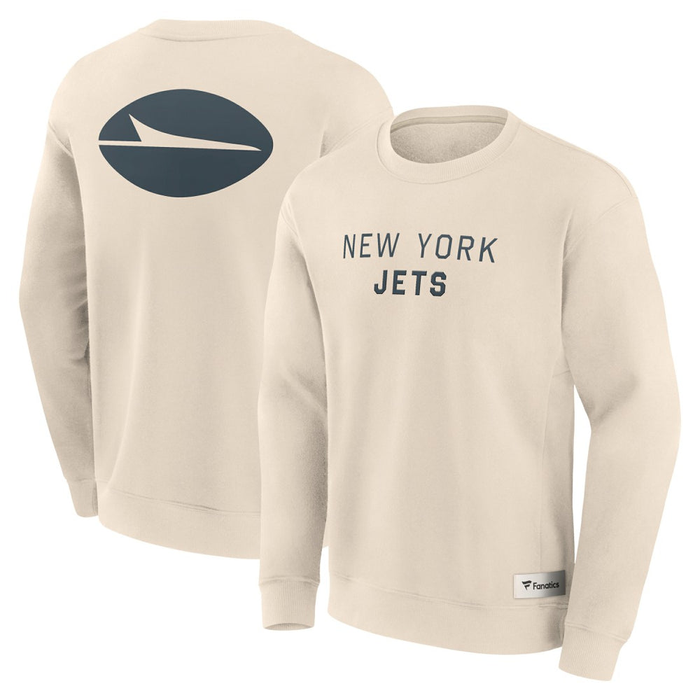 New York Jets Elements Future Ground Lettering Pullover Sweatshirt - Cream - Fanatics