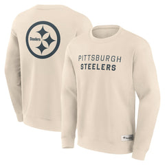 Pittsburgh Steelers Elements Future Ground Lettering Pullover Sweatshirt - Cream - Fanatics