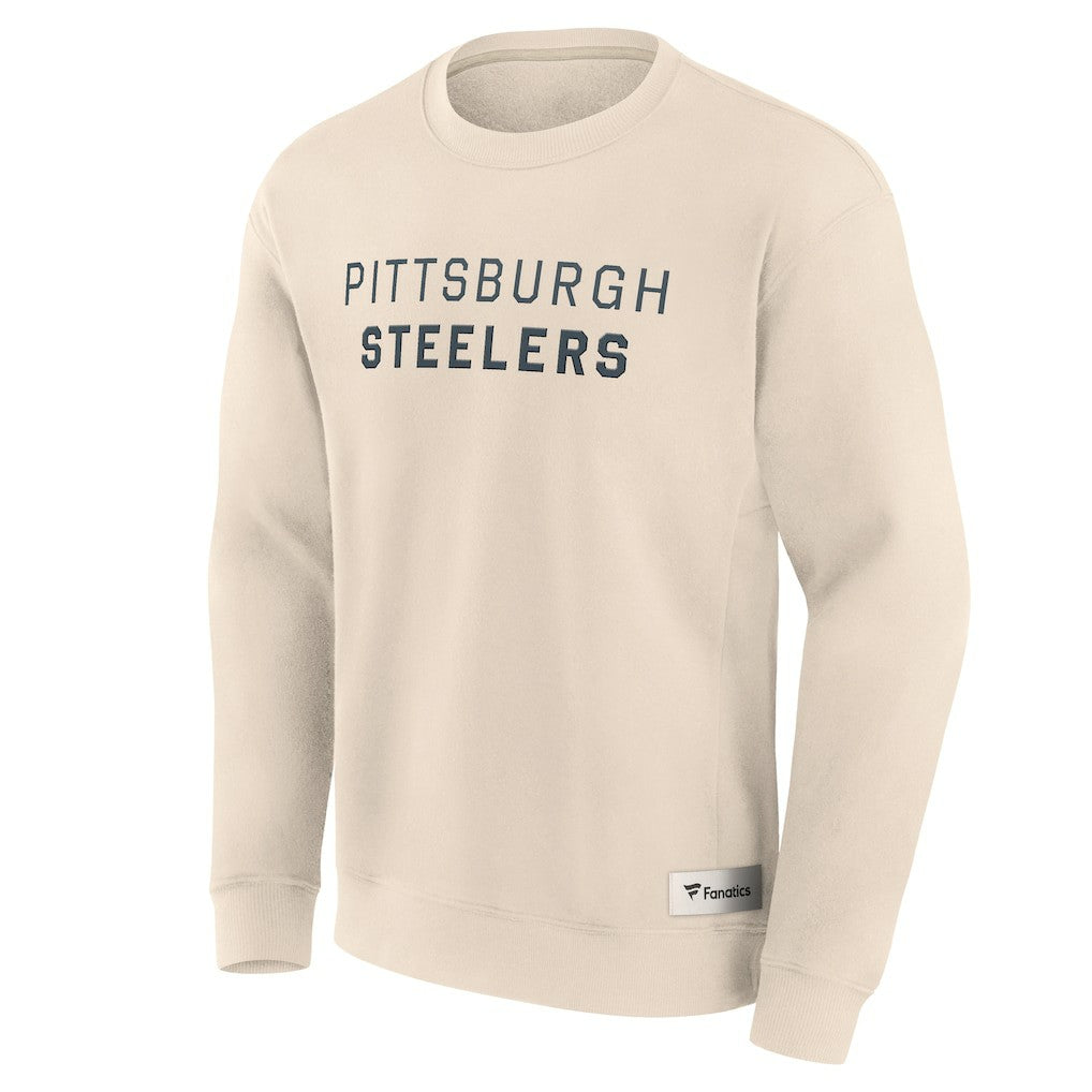 Pittsburgh Steelers Elements Future Ground Lettering Pullover Sweatshirt - Cream - Fanatics