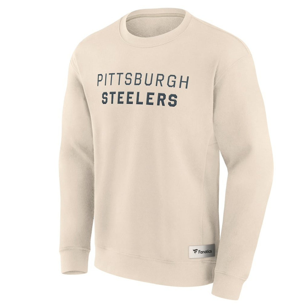 Pittsburgh Steelers Elements Future Ground Lettering Pullover Sweatshirt - Cream - Fanatics