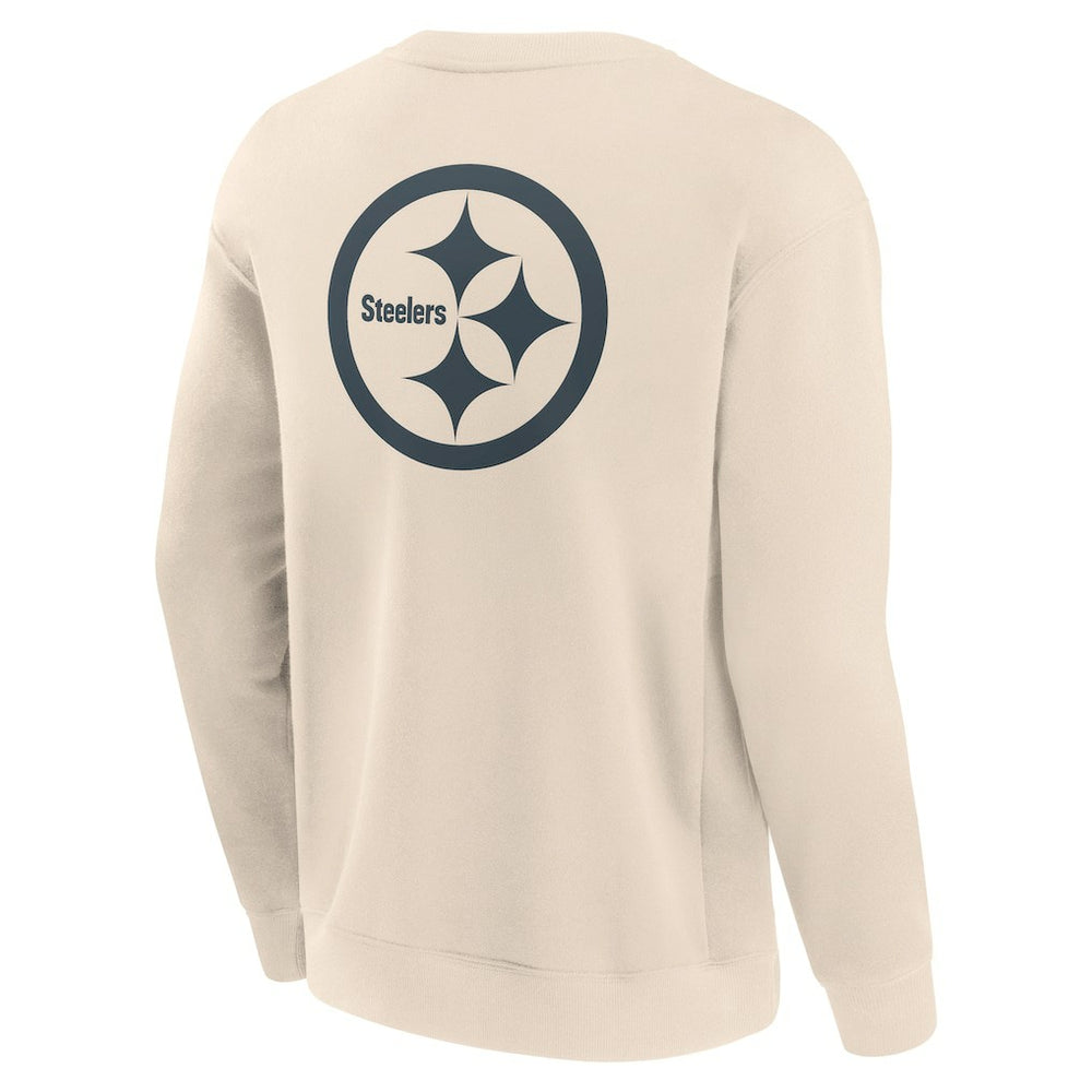 Pittsburgh Steelers Elements Future Ground Lettering Pullover Sweatshirt - Cream - Fanatics