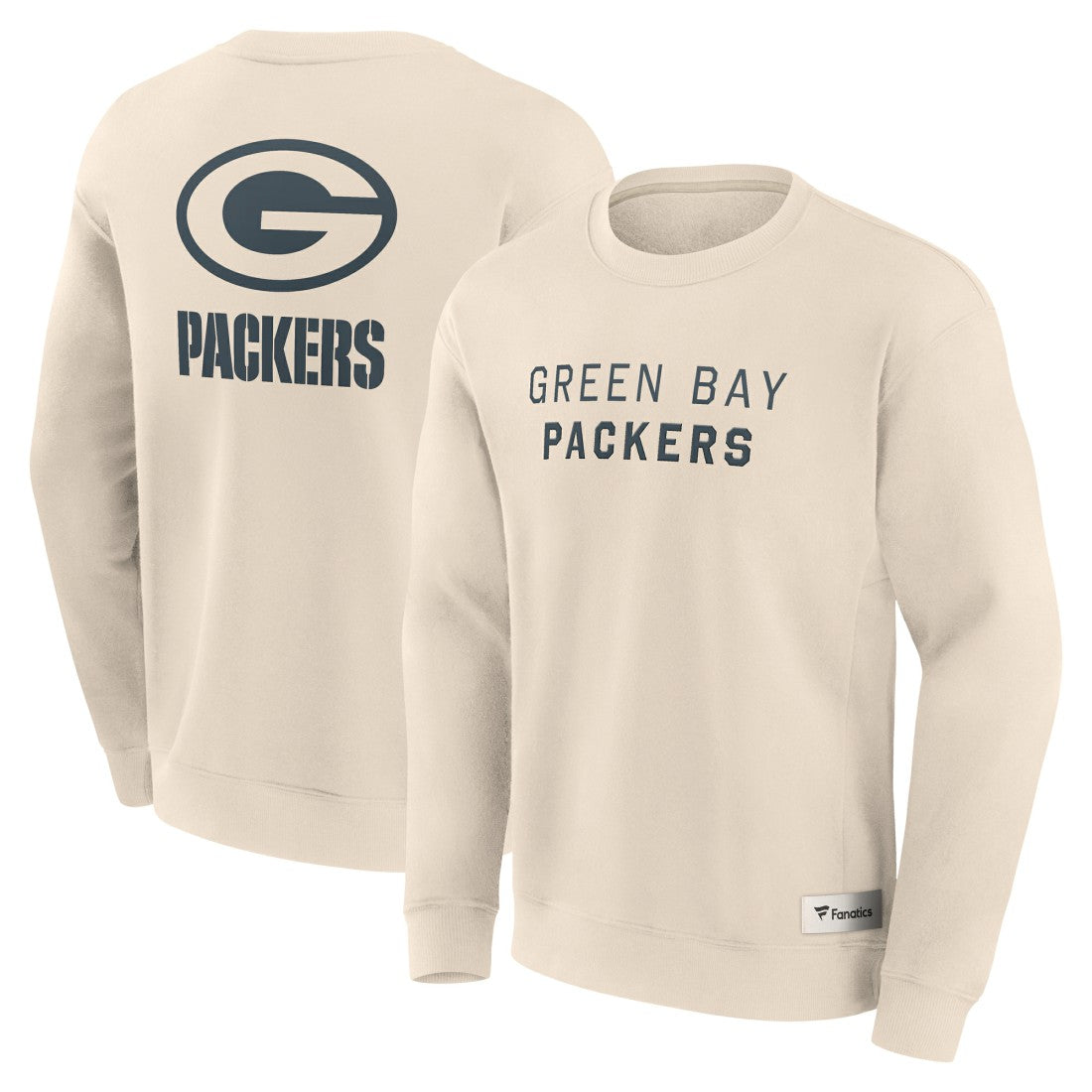 Green Bay Packers Elements Future Ground Lettering Pullover Sweatshirt - Cream - Fanatics