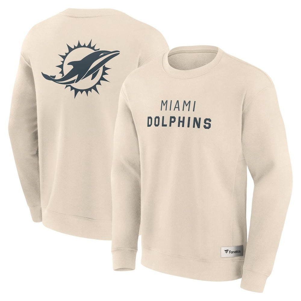 Miami Dolphins Elements Future Ground Lettering Pullover Sweatshirt - Cream - Fanatics