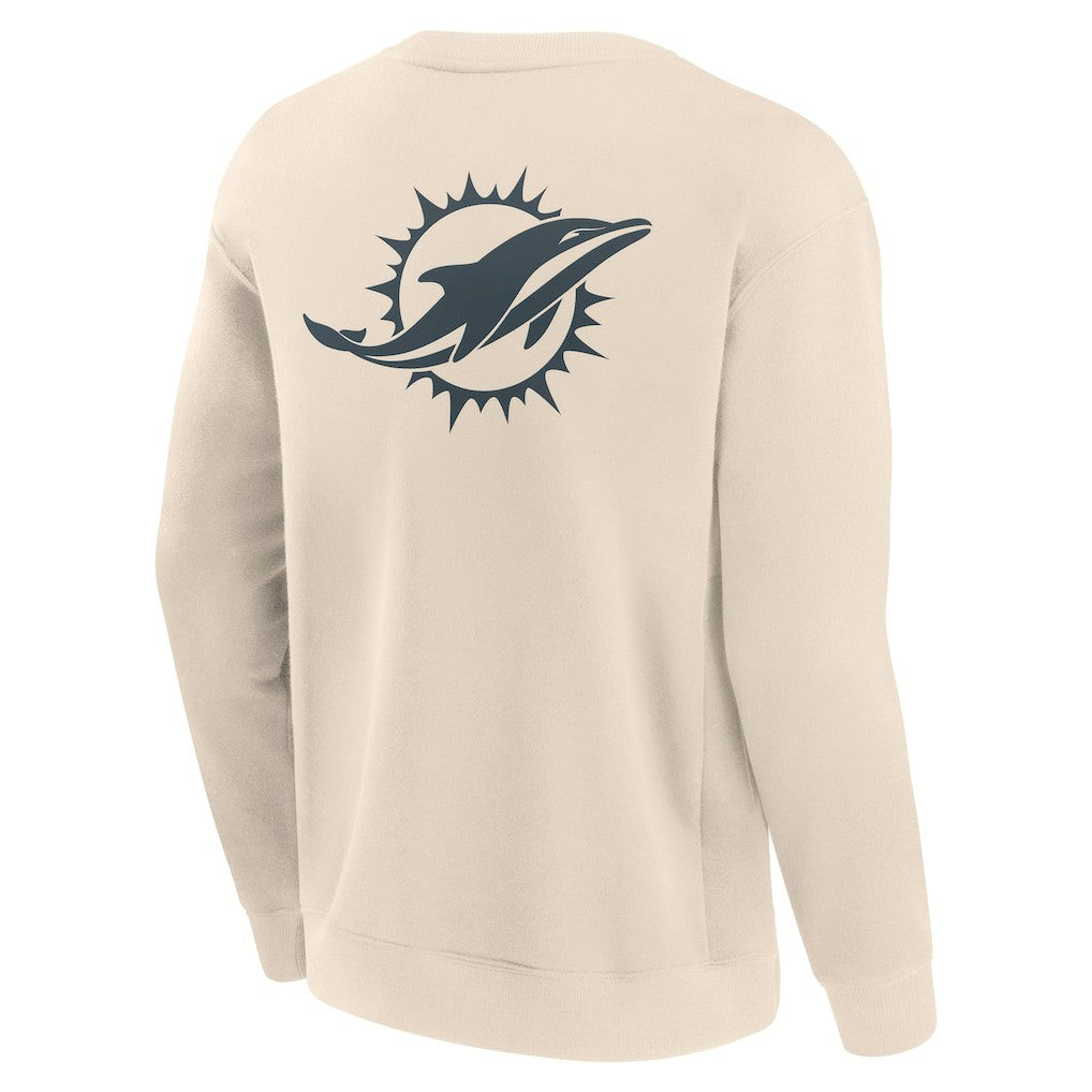 Miami Dolphins Elements Future Ground Lettering Pullover Sweatshirt - Cream - Fanatics