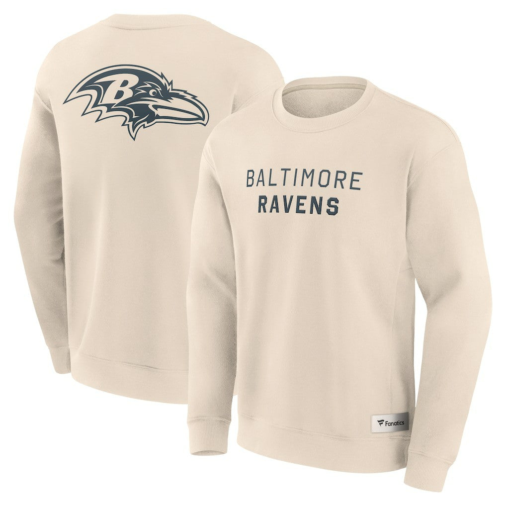 Baltimore Ravens Elements Future Ground Lettering Pullover Sweatshirt - Cream - Fanatics