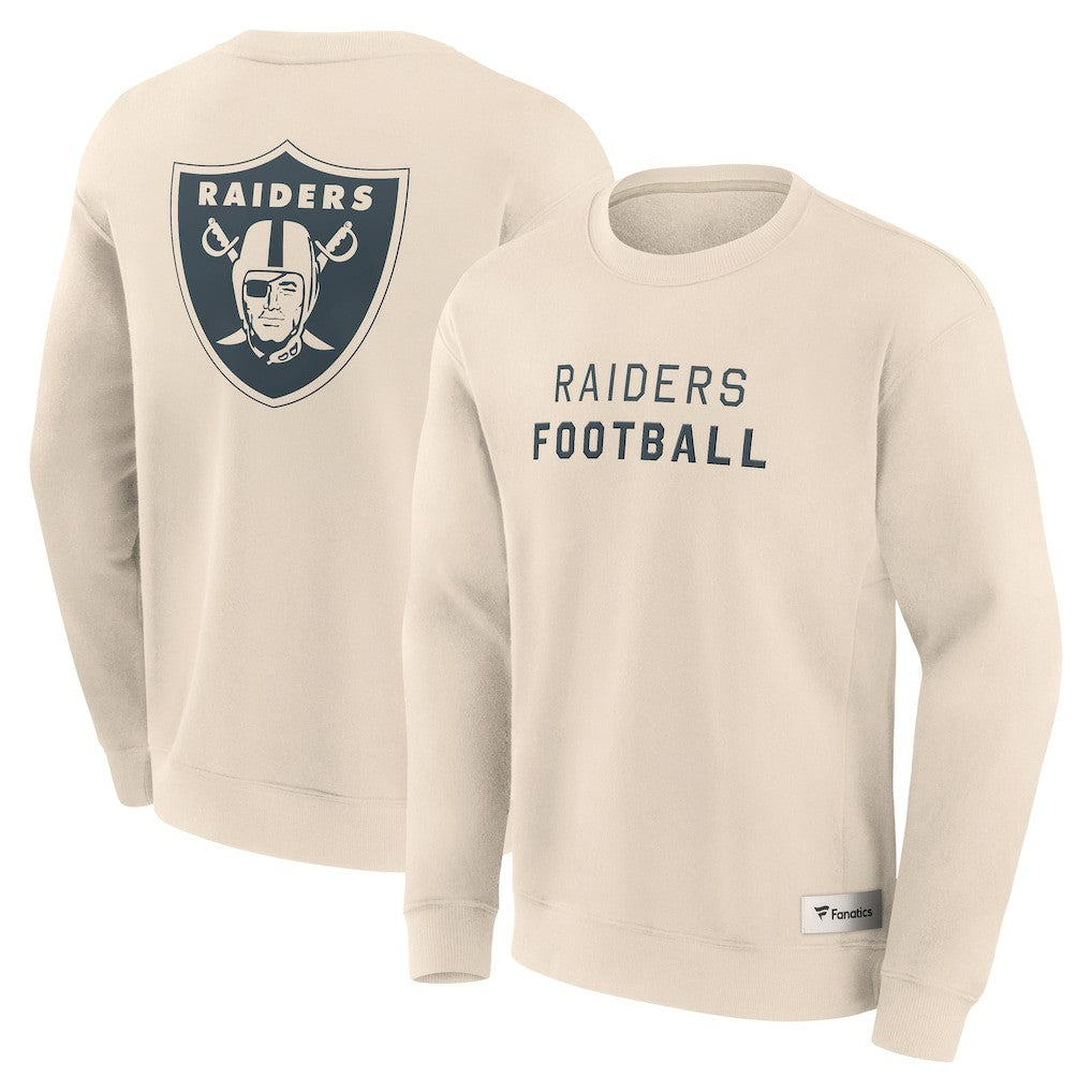 Las Vegas Raiders Elements Future Ground Lettering Pullover Sweatshirt - Cream - Fanatics