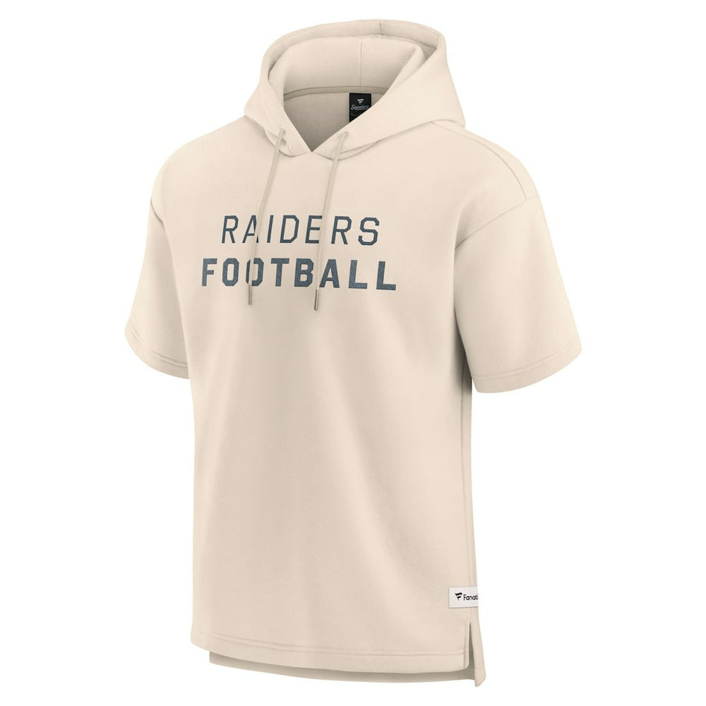 Las Vegas Raiders Elements Future Ground Lettering Short Sleeve Pullover Hoodie - Cream - Fanatics