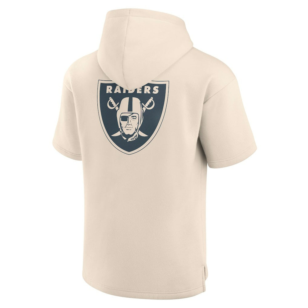 Las Vegas Raiders Elements Future Ground Lettering Short Sleeve Pullover Hoodie - Cream - Fanatics