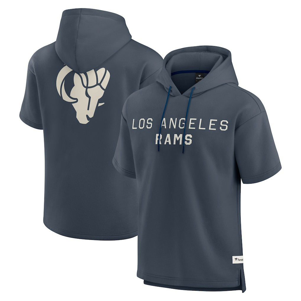 Los Angeles Rams Elements Future Ground Lettering Short Sleeve Pullover Hoodie - Navy - Fanatics