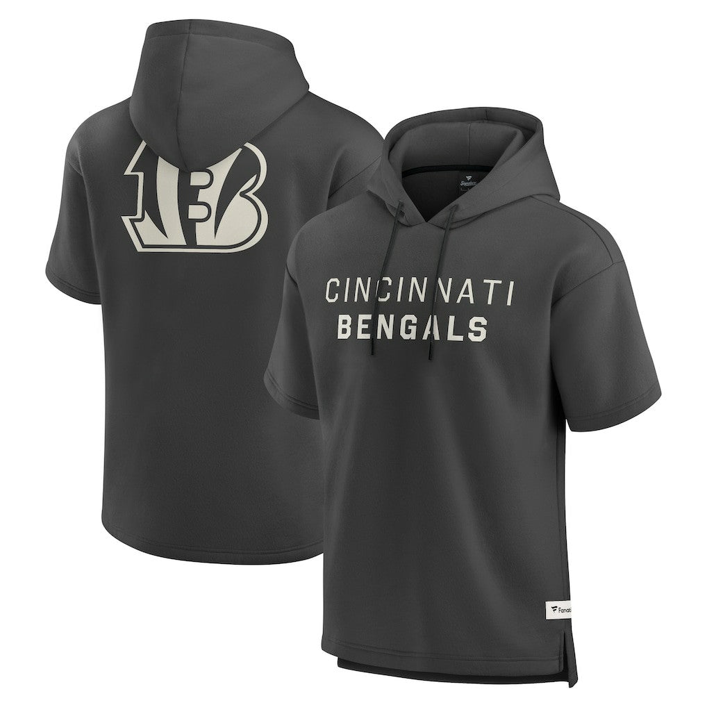 Cincinnati Bengals Elements Future Ground Lettering Short Sleeve Pullover Hoodie - Charcoal - Fanatics