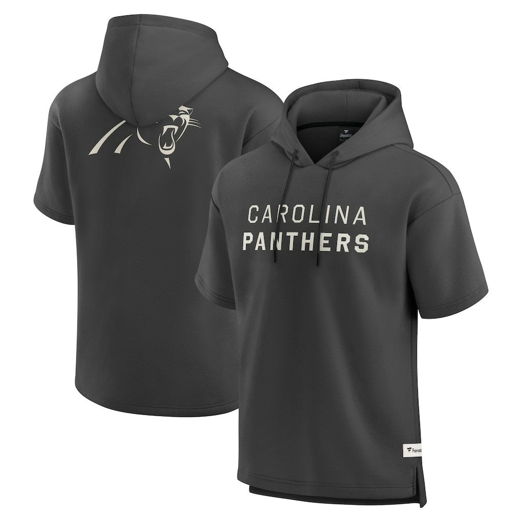 Carolina Panthers Elements Future Ground Lettering Short Sleeve Pullover Hoodie - Charcoal - Fanatics