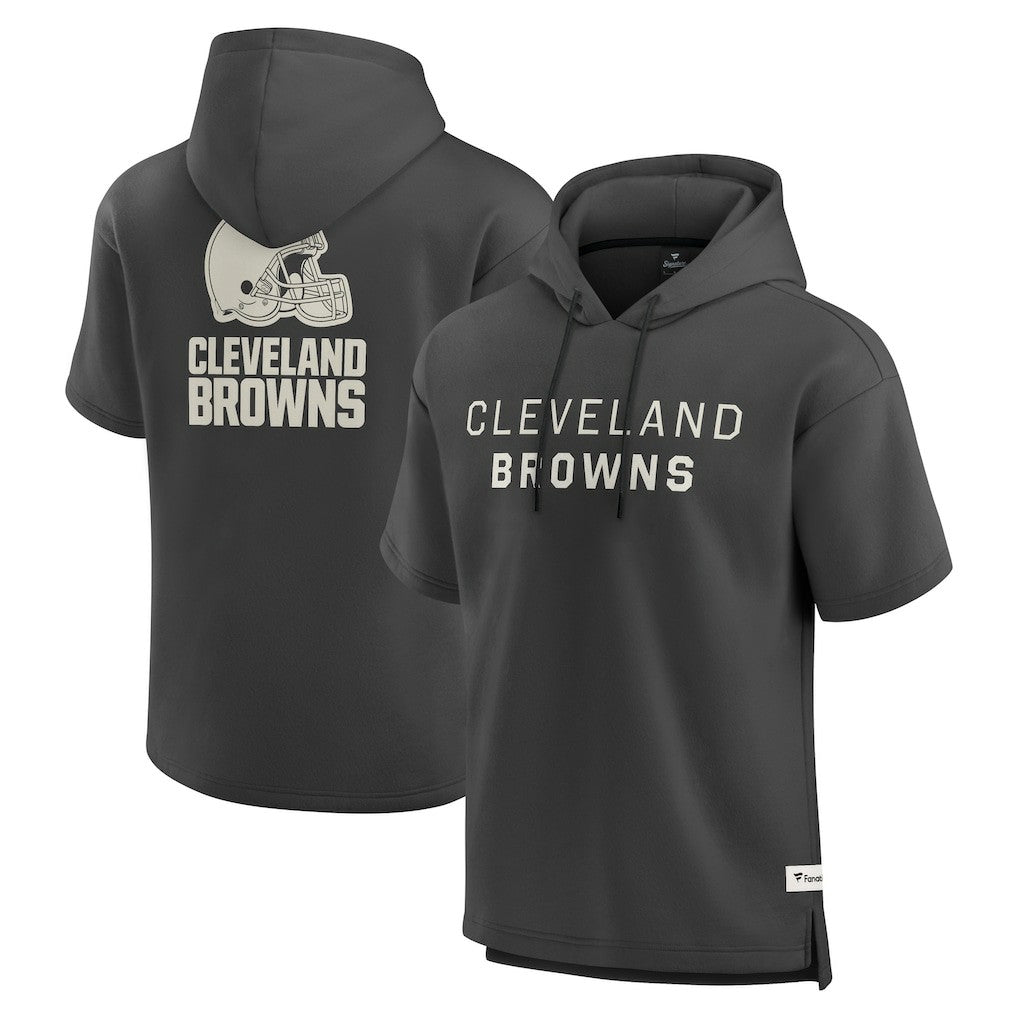 Cleveland Browns Elements Future Ground Lettering Short Sleeve Pullover Hoodie - Charcoal - Fanatics