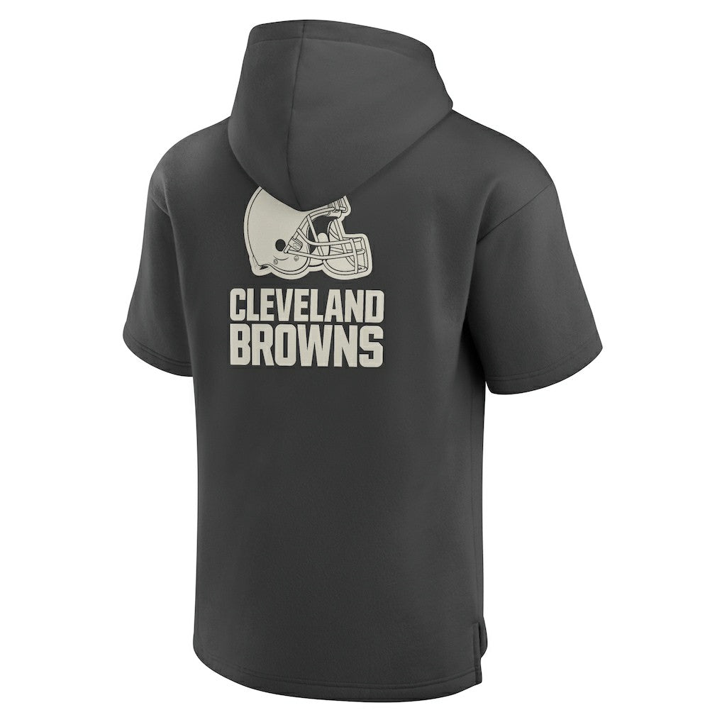 Cleveland Browns Elements Future Ground Lettering Short Sleeve Pullover Hoodie - Charcoal - Fanatics