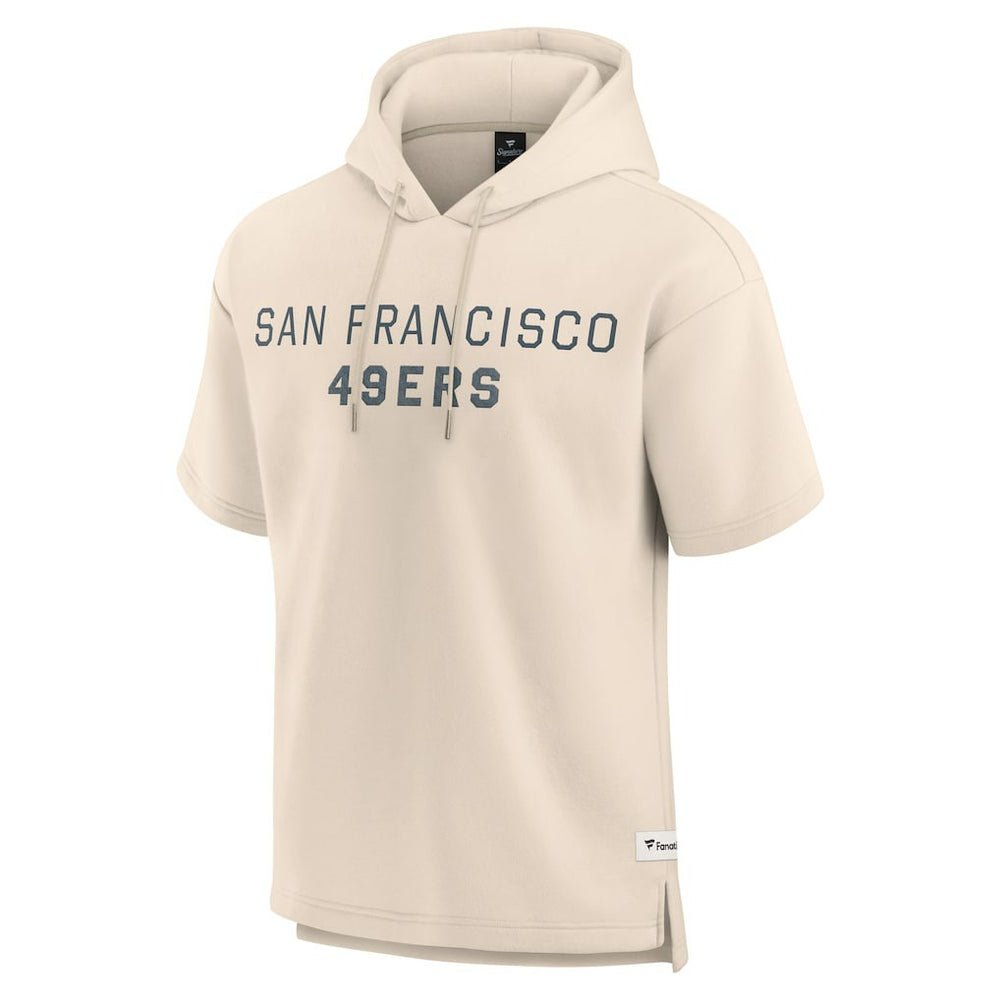 San Francisco 49ers Elements Future Ground Lettering Short Sleeve Pullover Hoodie - Cream - Fanatics