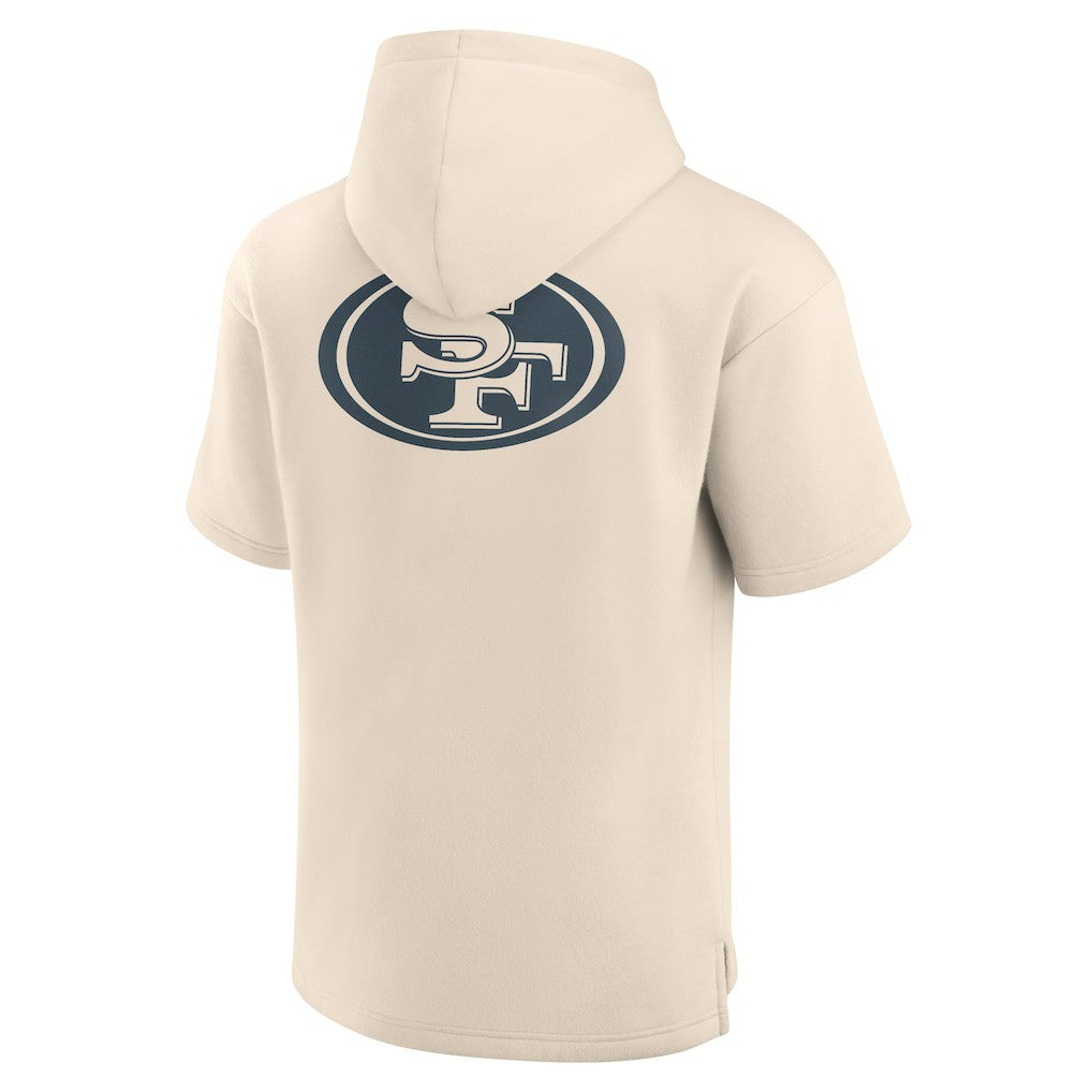 San Francisco 49ers Elements Future Ground Lettering Short Sleeve Pullover Hoodie - Cream - Fanatics