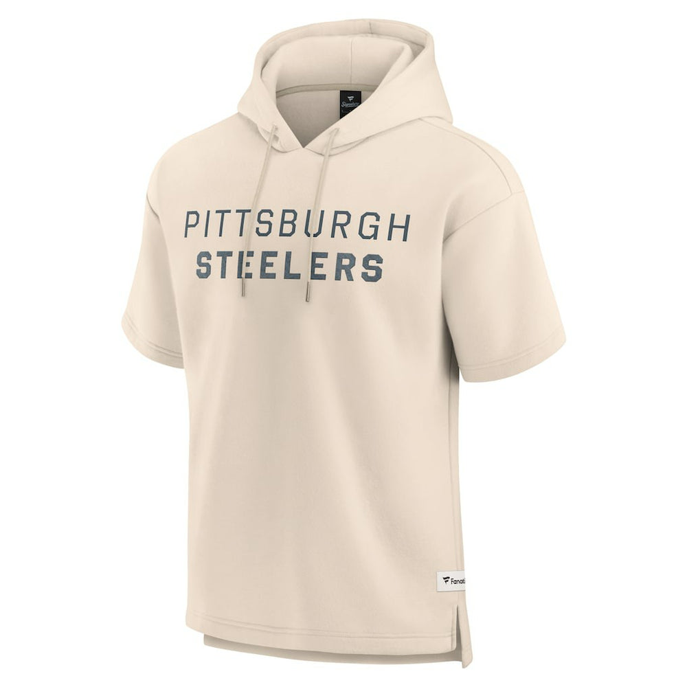 Pittsburgh Steelers Elements Future Ground Lettering Short Sleeve Pullover Hoodie - Cream - Fanatics