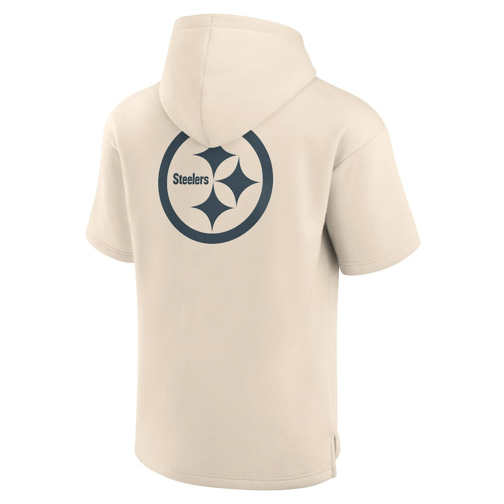 Pittsburgh Steelers Elements Future Ground Lettering Short Sleeve Pullover Hoodie - Cream - Fanatics