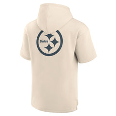 Pittsburgh Steelers Elements Future Ground Lettering Short Sleeve Pullover Hoodie - Cream - Fanatics