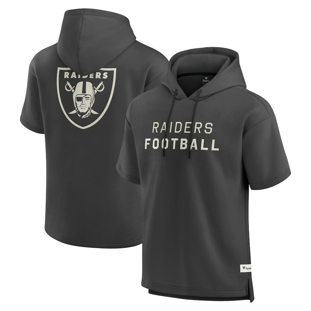 Las Vegas Raiders Elements Future Ground Lettering Short Sleeve Pullover Hoodie - Charcoal - Fanatics