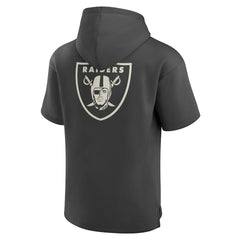 Las Vegas Raiders Elements Future Ground Lettering Short Sleeve Pullover Hoodie - Charcoal - Fanatics
