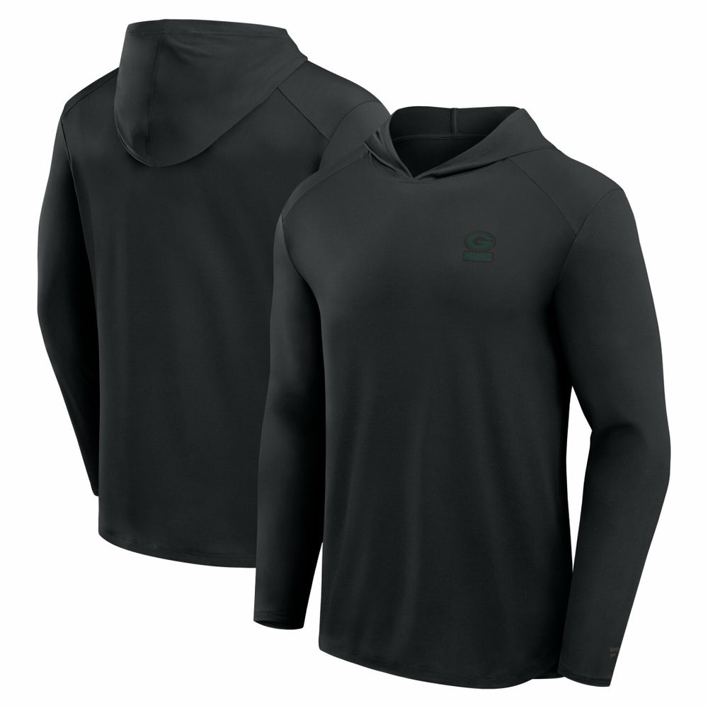 Green Bay Packers Front Office Power Mono Long Sleeve Hoodie T-Shirt - Black - Fanatics