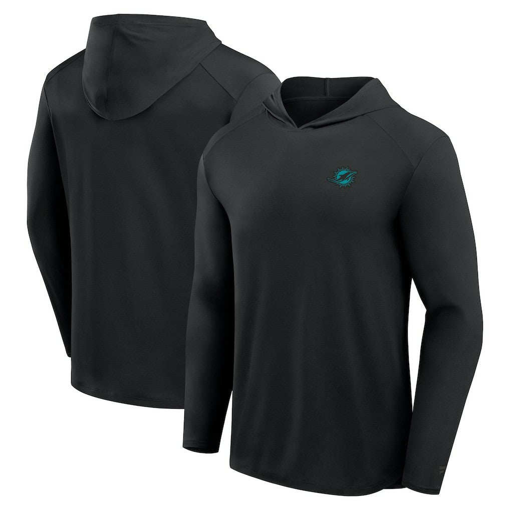 Miami Dolphins Front Office Power Mono Long Sleeve Hoodie T-Shirt - Black - Fanatics