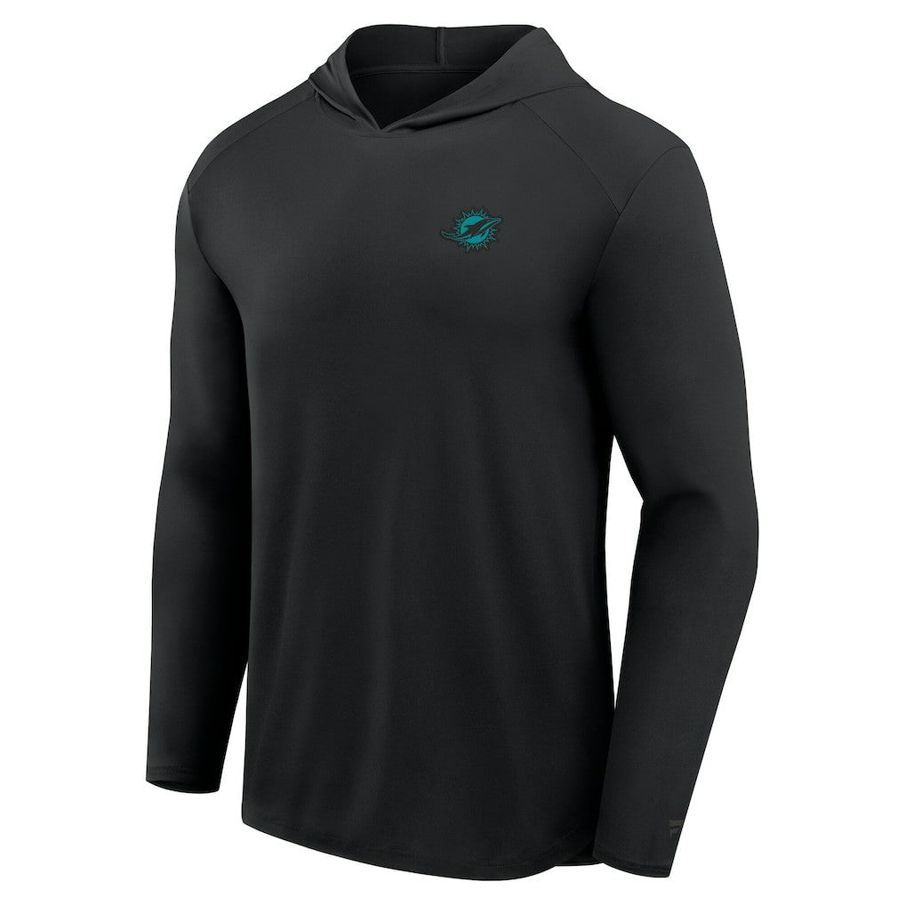Miami Dolphins Front Office Power Mono Long Sleeve Hoodie T-Shirt - Black - Fanatics