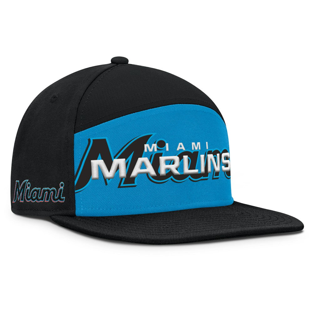 Miami Marlins Fanatics Clubhouse Splitter Snapback Hat Outlet