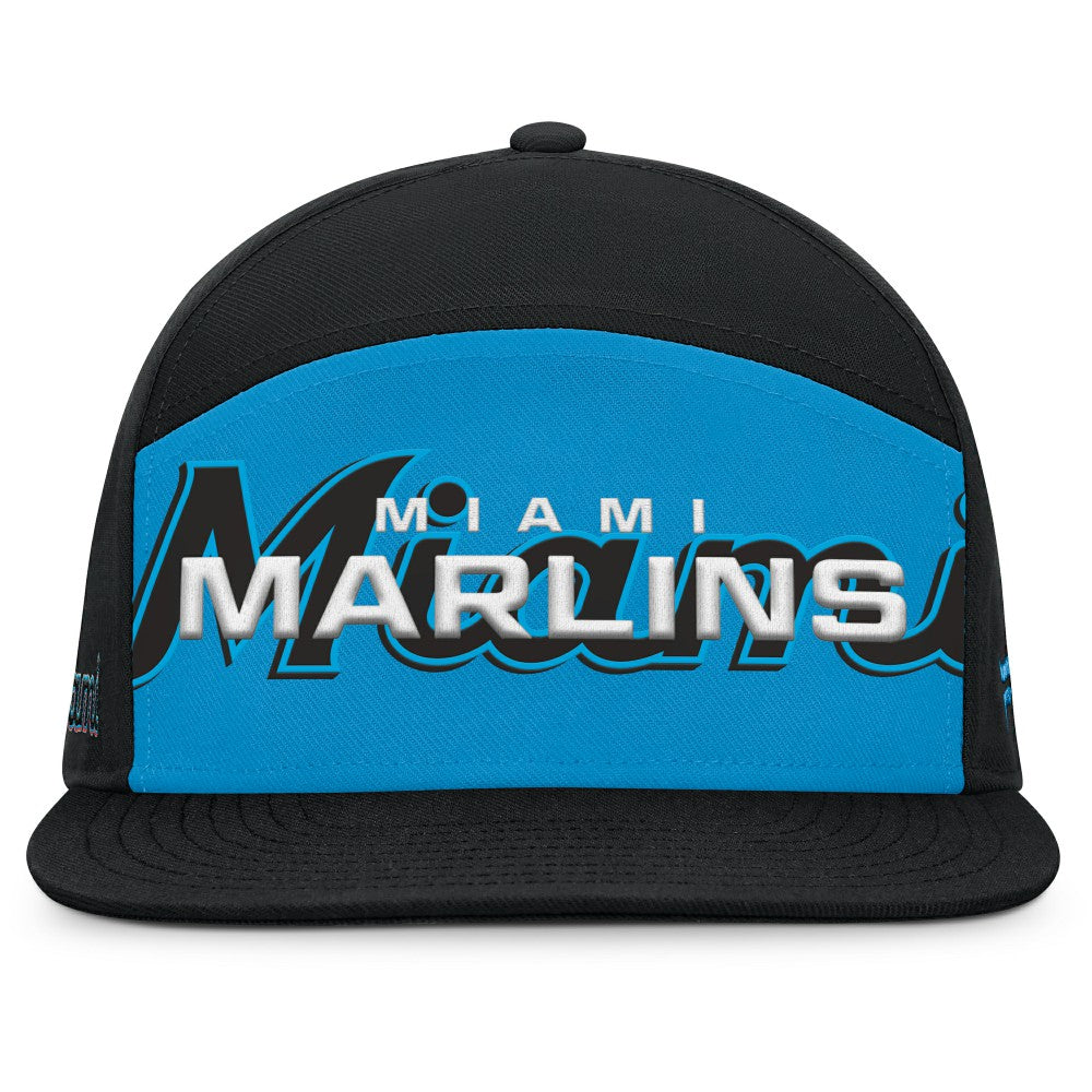 Miami Marlins Fanatics Clubhouse Splitter Snapback Hat Outlet