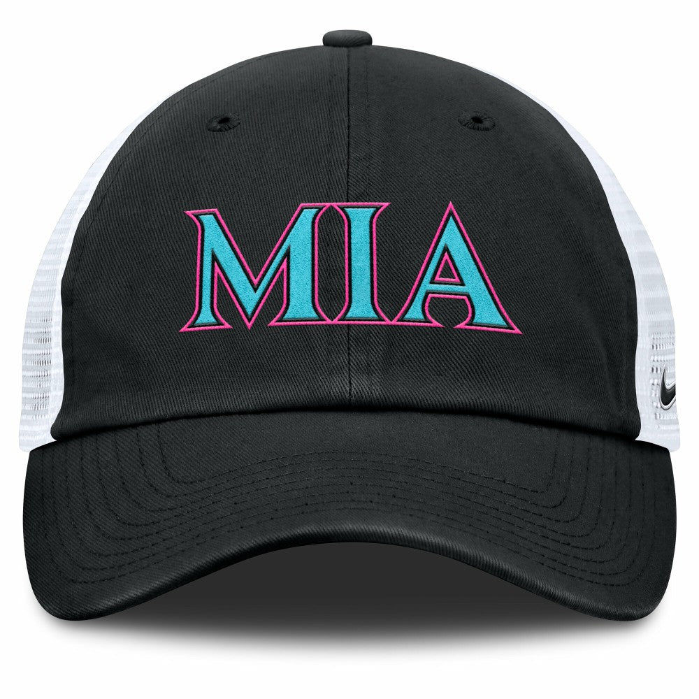 Miami Marlins Nike Unisex 2025 City Connect Trucker Adjustable Hat for sale