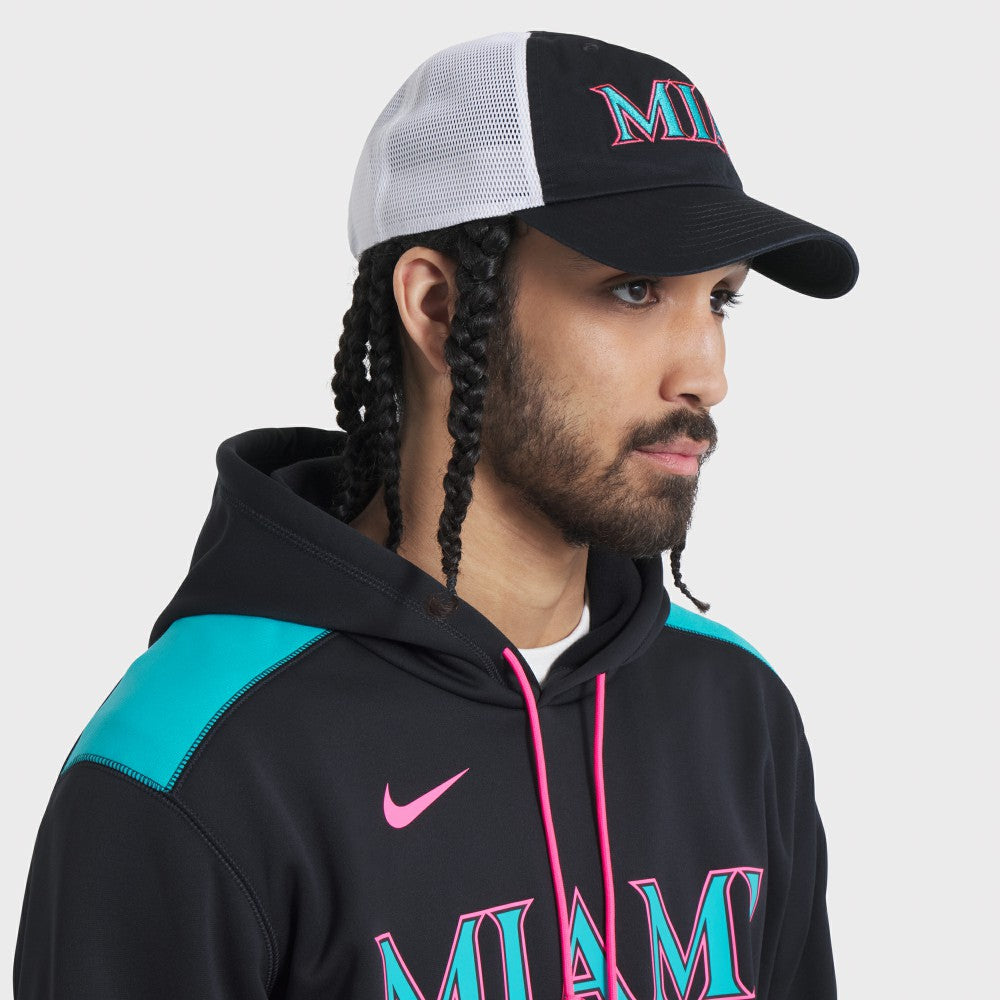Miami Marlins Nike Unisex 2025 City Connect Trucker Adjustable Hat for sale