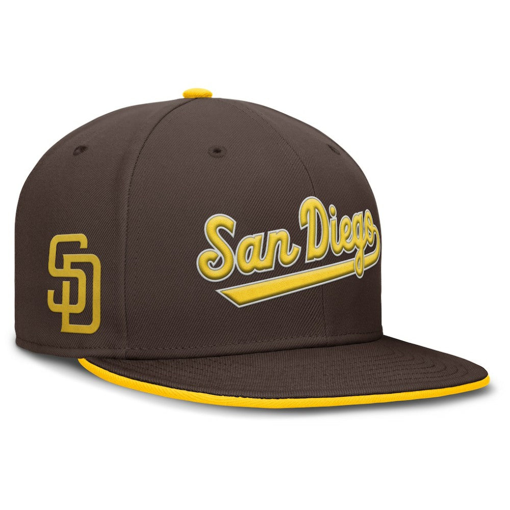 San Diego Padres Nike Primetime Dri-FIT Round Bill True Fitted Hat Outlet