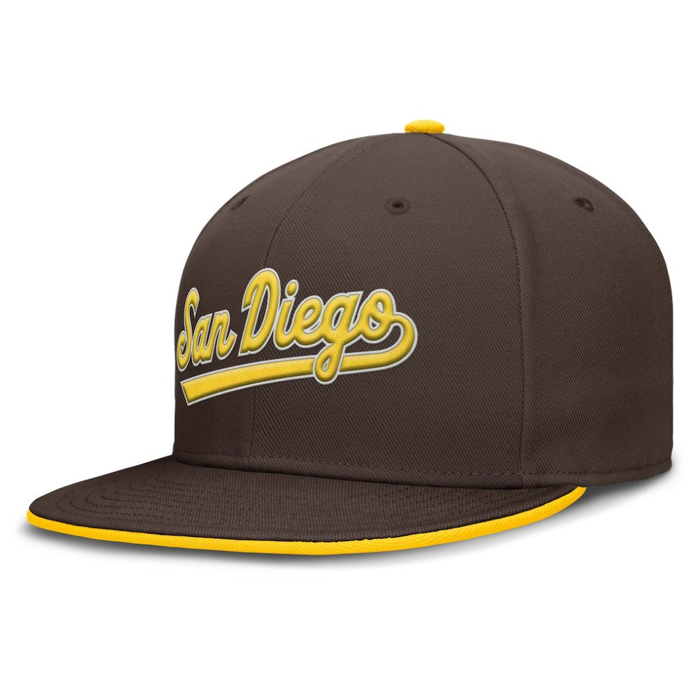 San Diego Padres Nike Primetime Dri-FIT Round Bill True Fitted Hat Outlet
