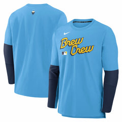 Milwaukee Brewers Nike 2025 City Connect Authentic Collection Player Dri-FIT Lightweight Pullover Online