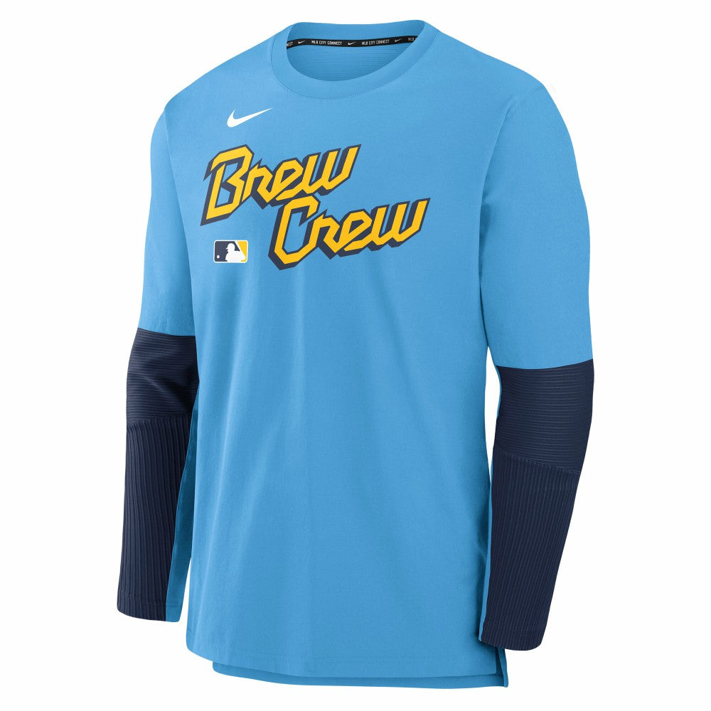 Milwaukee Brewers Nike 2025 City Connect Authentic Collection Player Dri-FIT Lightweight Pullover Online