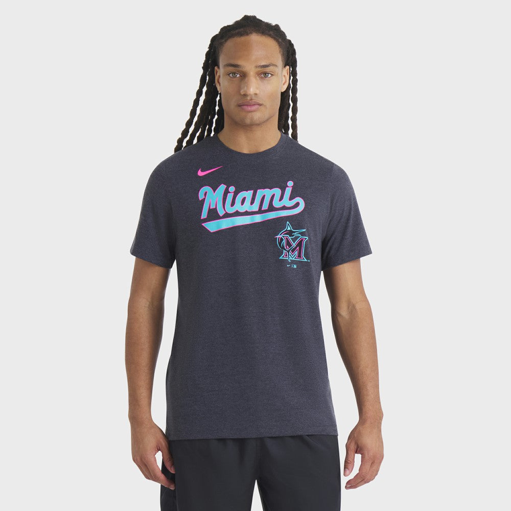 Miami Marlins Nike City Connect Script Tri-Blend T-Shirt Online