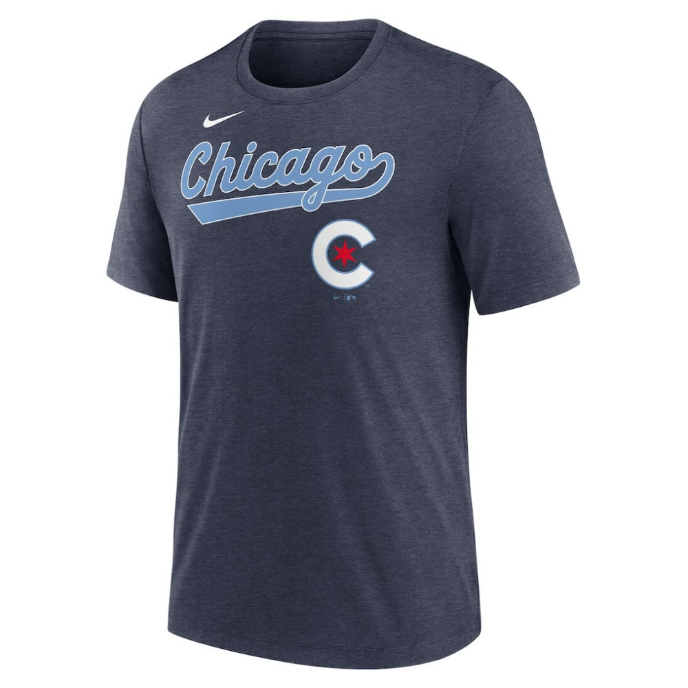 Chicago Cubs Nike City Connect Script Tri-Blend T-Shirt Outlet