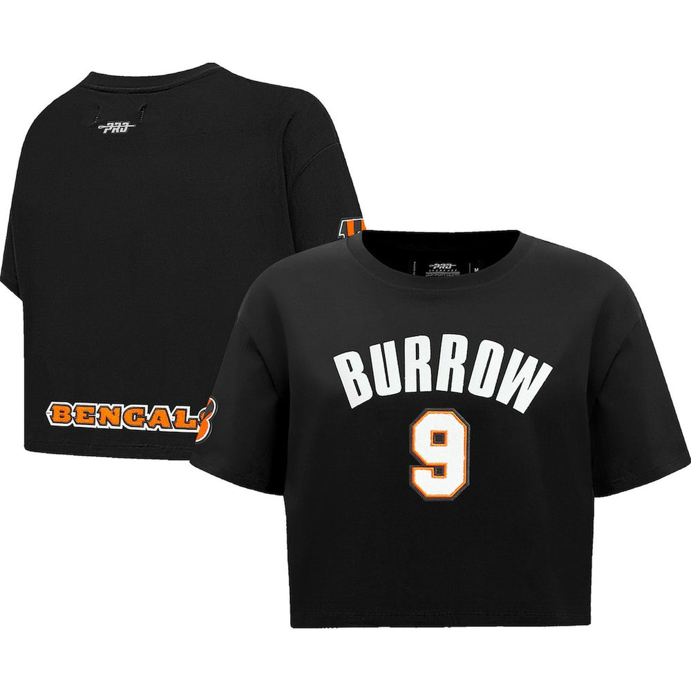 Joe Burrow Cincinnati Bengals Pro Standard Women's Player Name & Number Cropped Boxy T-Shirt - Black - NFL
