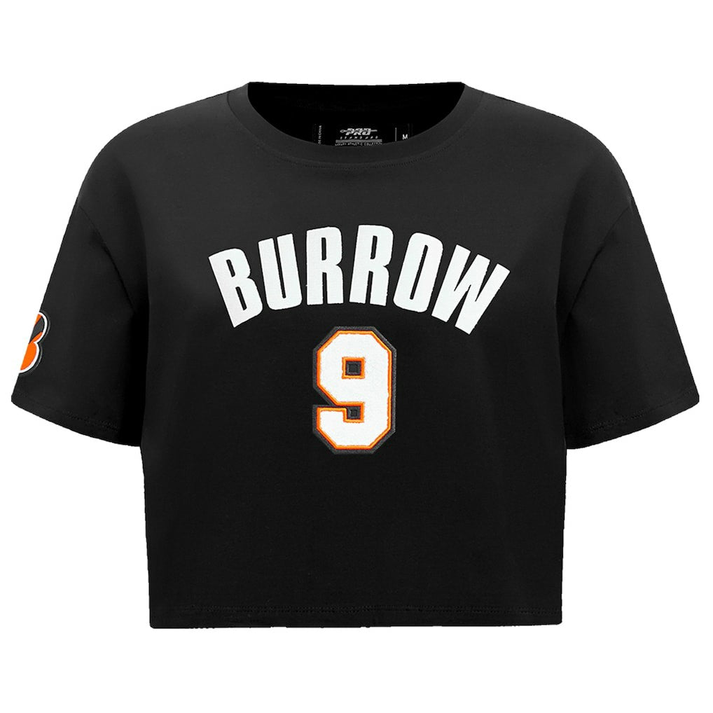 Joe Burrow Cincinnati Bengals Pro Standard Women's Player Name & Number Cropped Boxy T-Shirt - Black - NFL