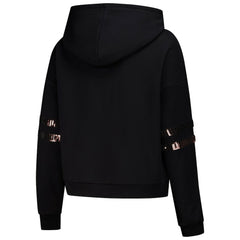 Cleveland Browns Cuce Women's Cropped Sequins Pullover Hoodie - Black - NFL
