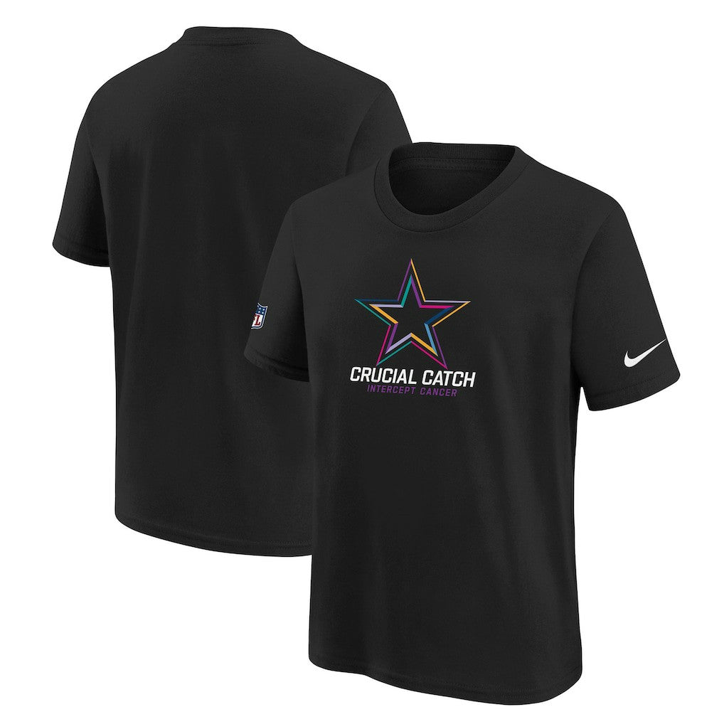 Dallas Cowboys Youth 2024 NFL Crucial Catch T-Shirt - Black - Nike