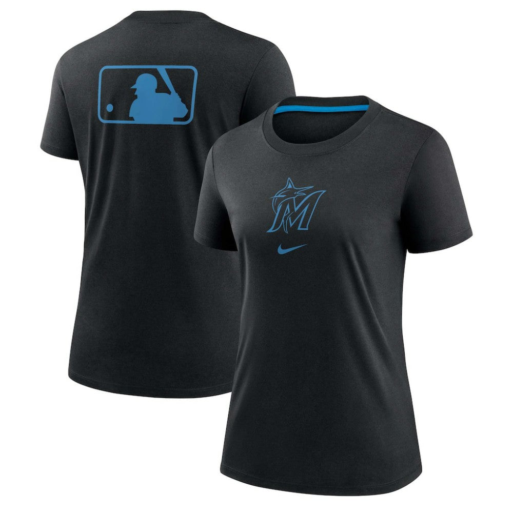 Miami Marlins Nike Women's Authentic Collection Early Work Tri-Blend T-Shirt Outlet